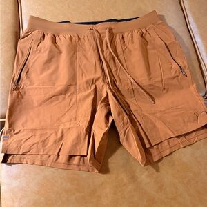 Lululemon Men's Rust Orange Drawstring Athletic Shorts